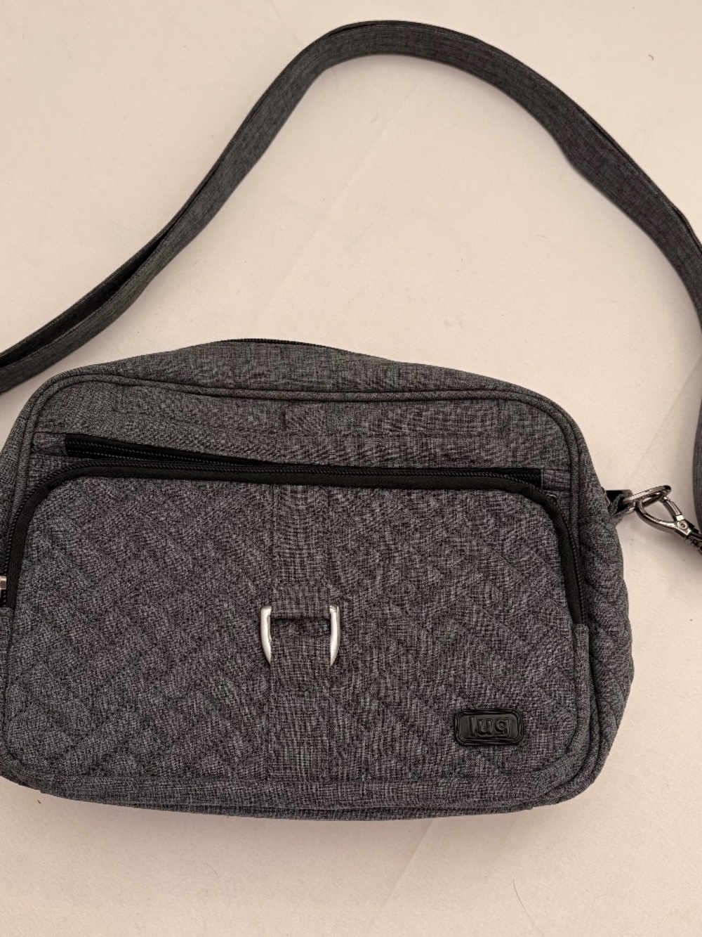 Lug Carousel Convertible Crossbody Bag Heather Gray Quilted Travel Purse